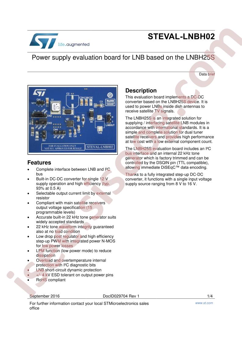 STEVAL-LNBH02 Brief