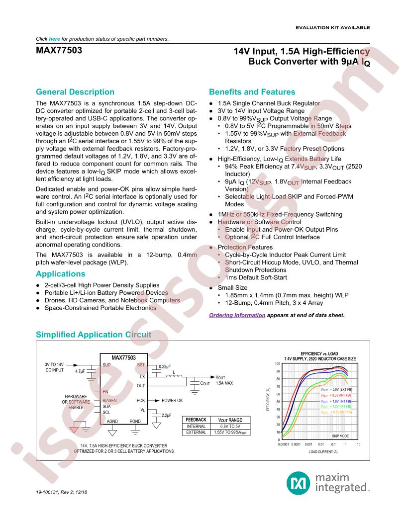 MAX77503 Datasheet