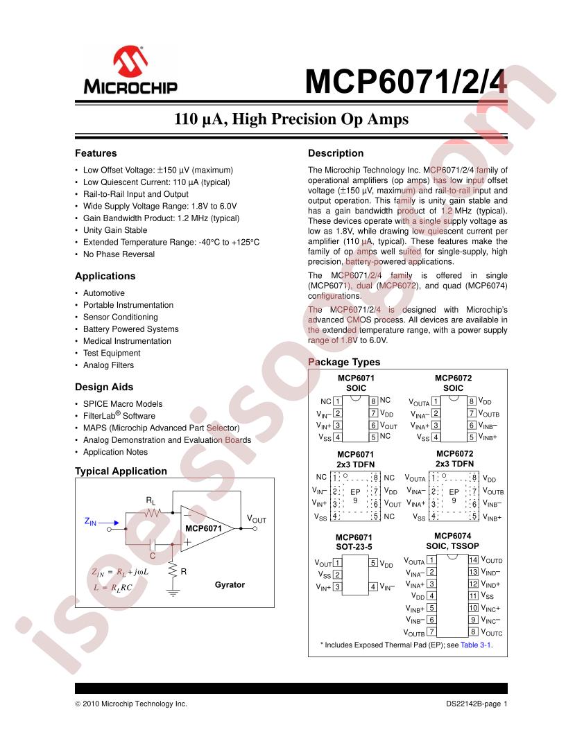 MCP6071,72,74