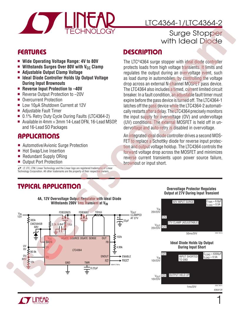 LTC4364-1,-2 Datasheet