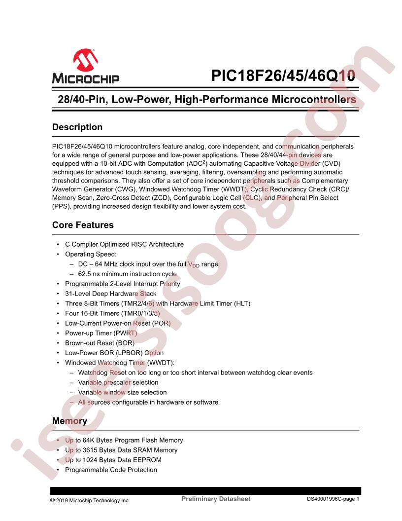 Pic18f(26,45,46)Q10 Datasheet