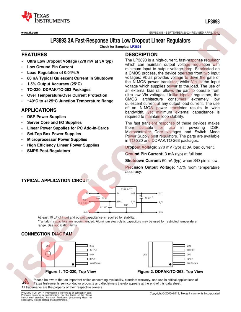 LP3893 Datasheet