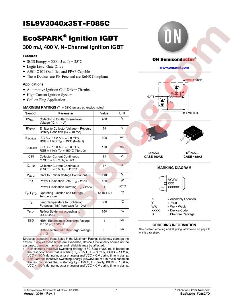 ISL9V3040x3ST-F085C