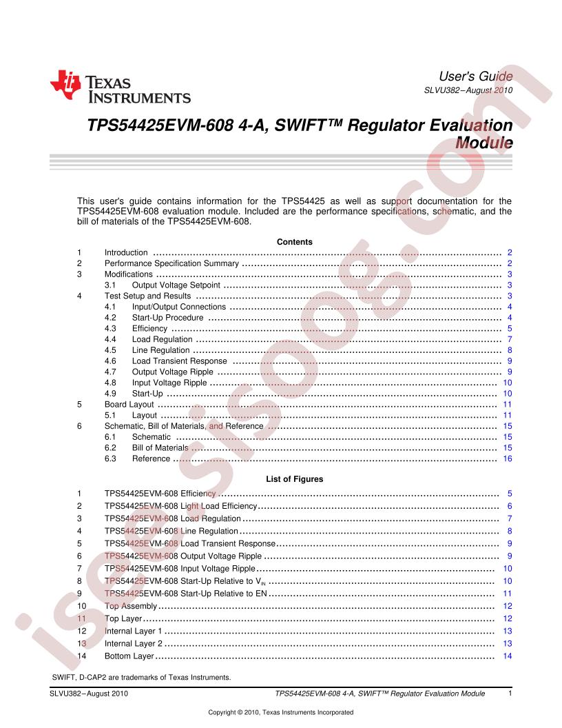 TPS54425EVM-608 User Guide