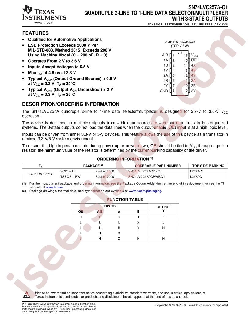SN74LVC257A-Q1