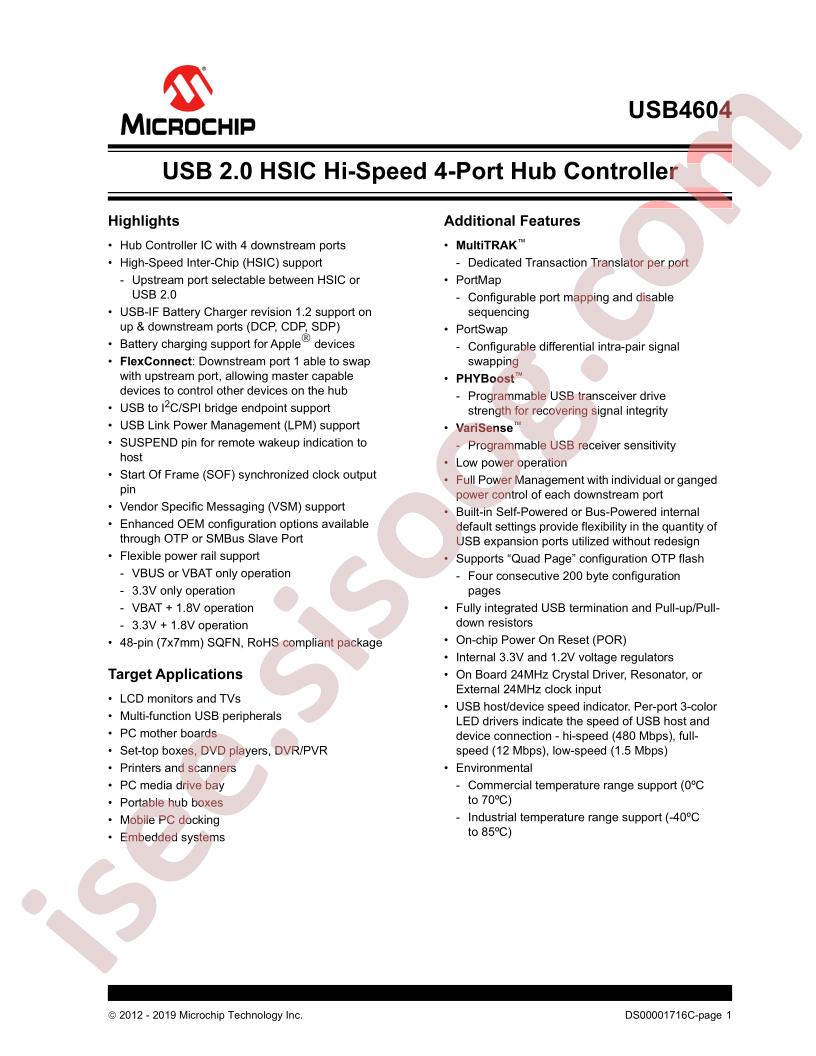 USB4604 Datasheet