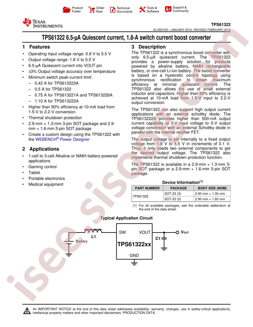 TPS61322(xA) Datasheet