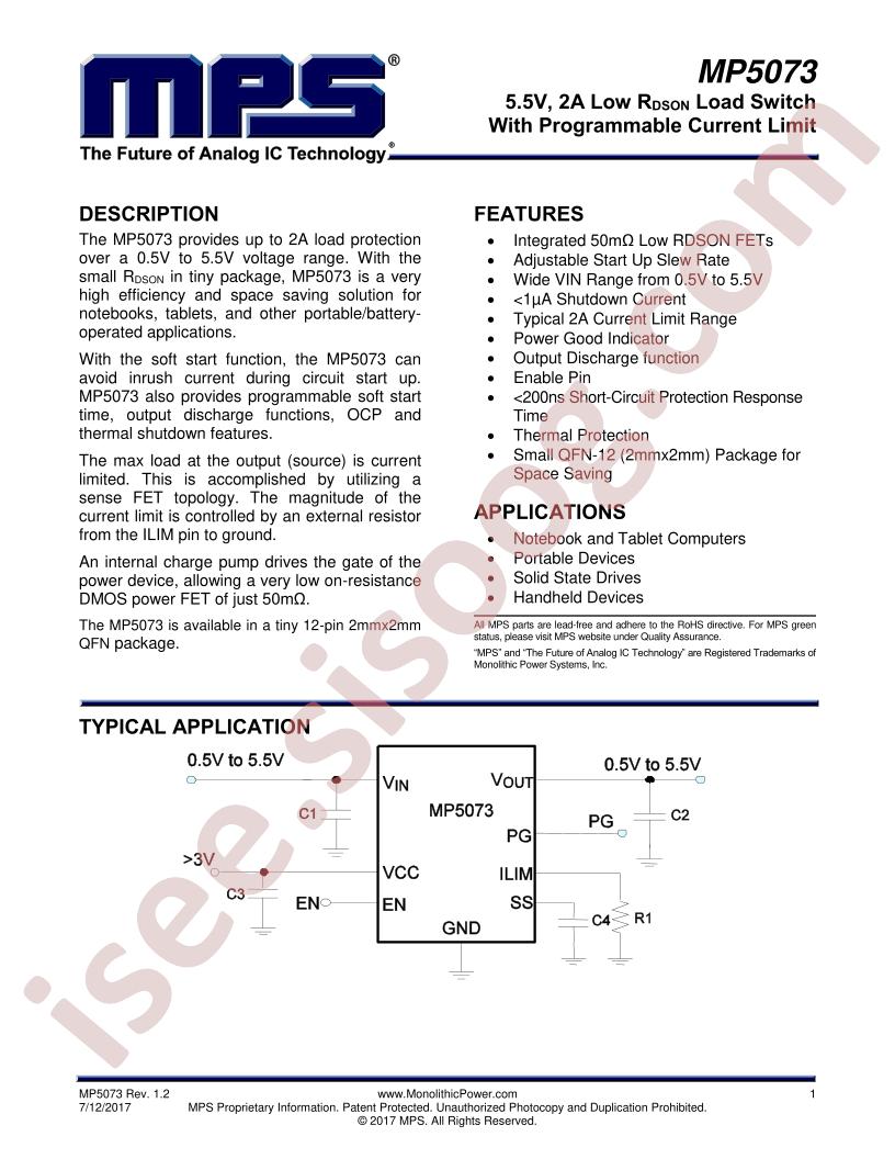 MP5073 Datasheet