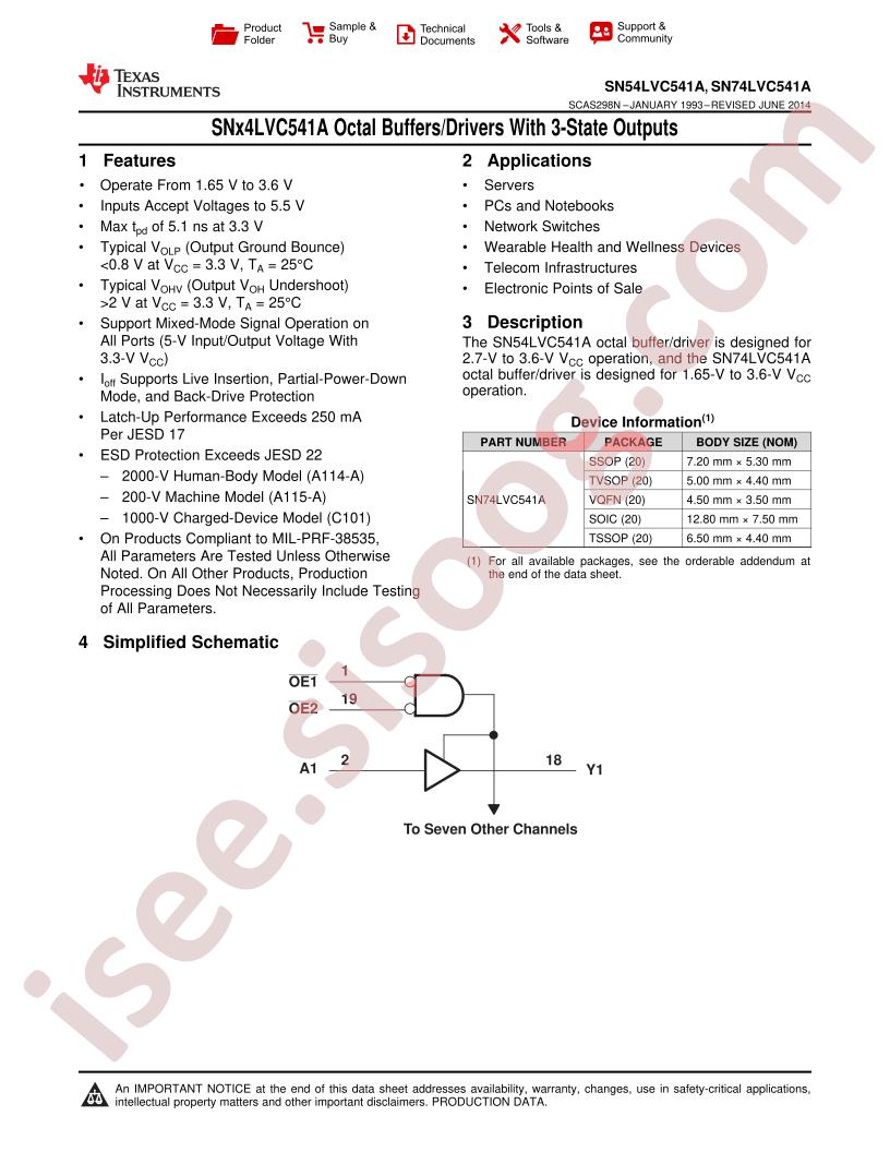 SN54LVC541A, SN74LVC541A