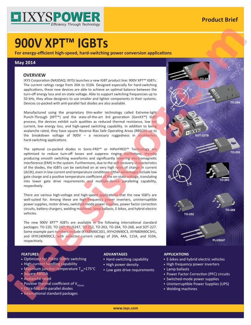 900V XPT™ IGBTs Brief