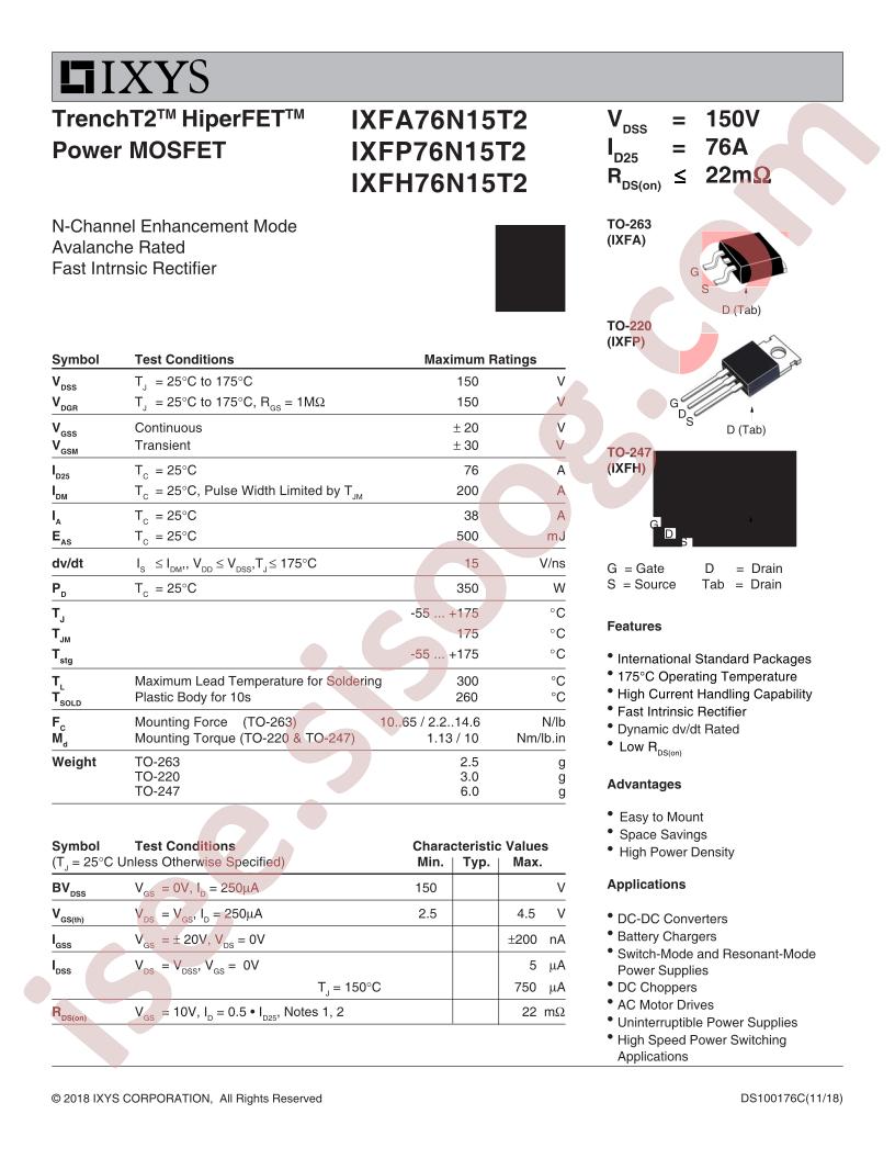 IXF(A,P,H)76N15T2