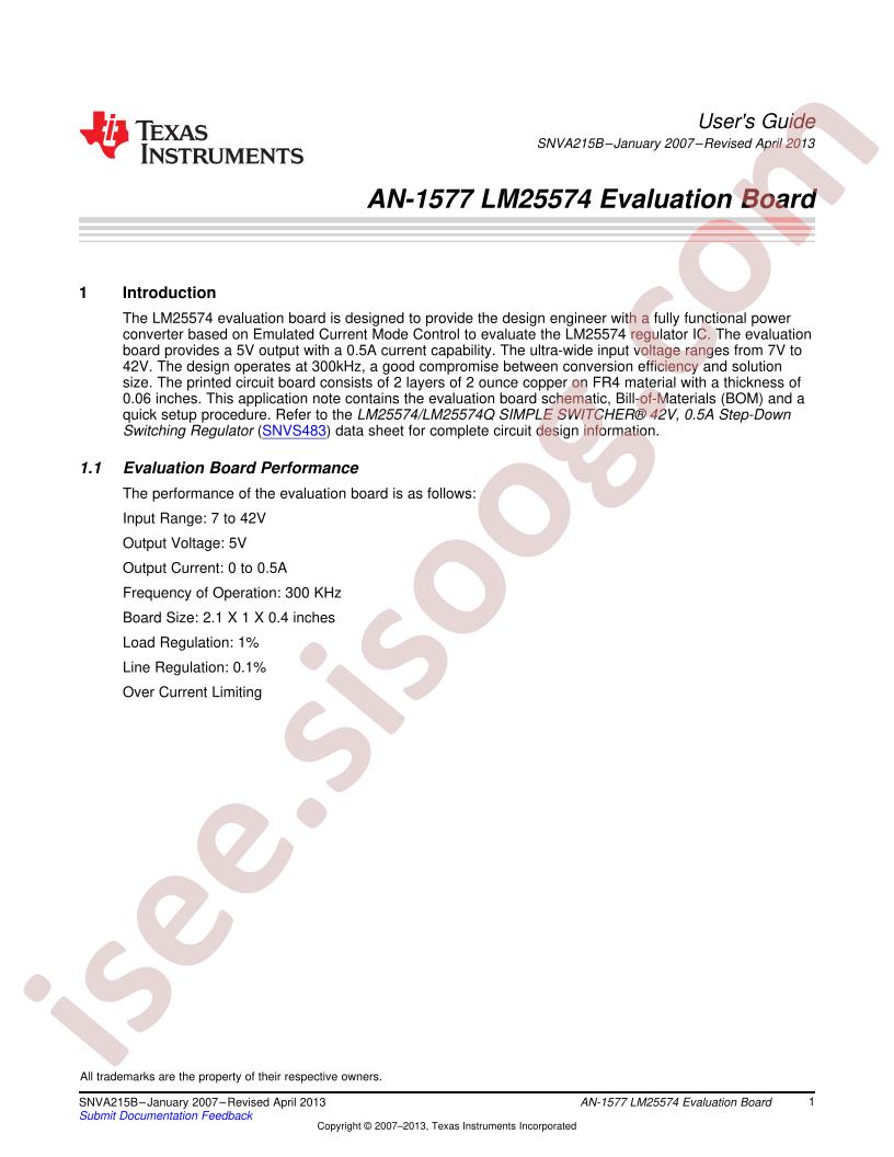 LM25574 Eval Board