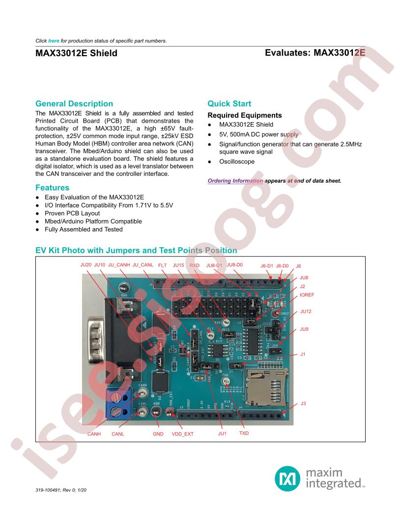 MAX33012E Shield
