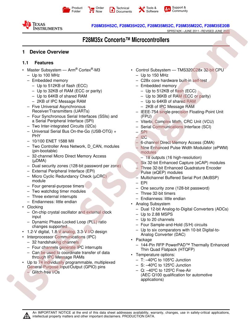 F28M35x Datasheet
