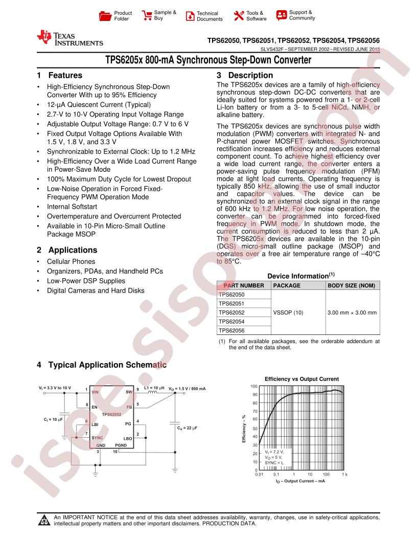 TPS62050/51/52/54/56