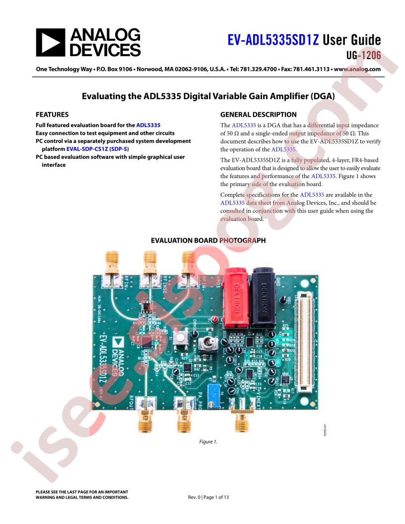 EV-ADL5335SD1Z User Guide