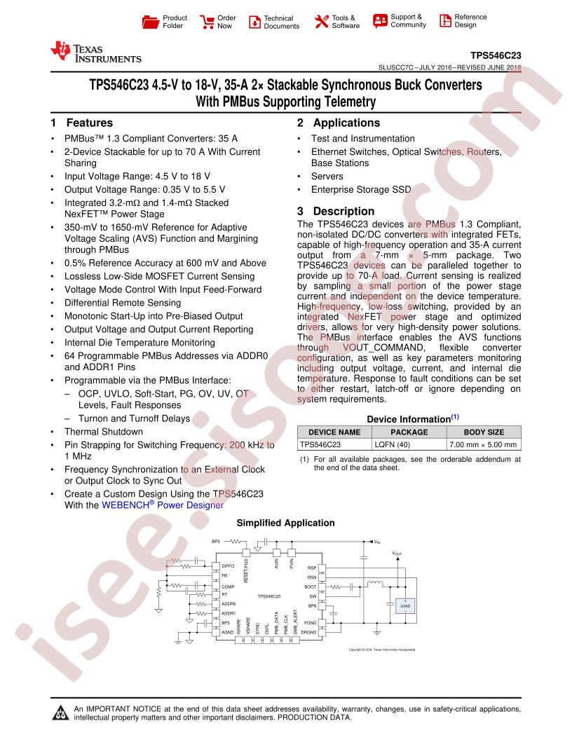TPS546C23 Datasheet