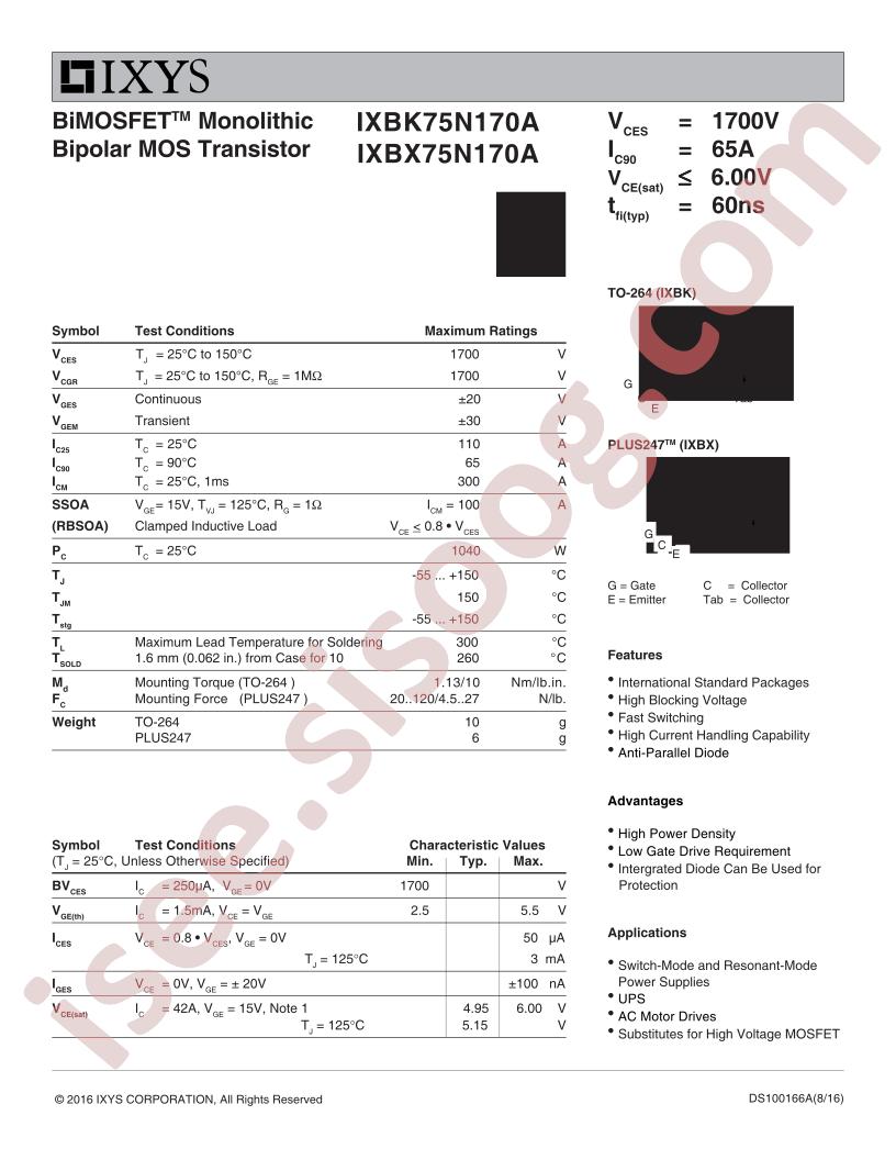 IXB(K,X)75N170A