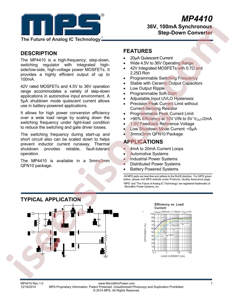MP4410 Datasheet