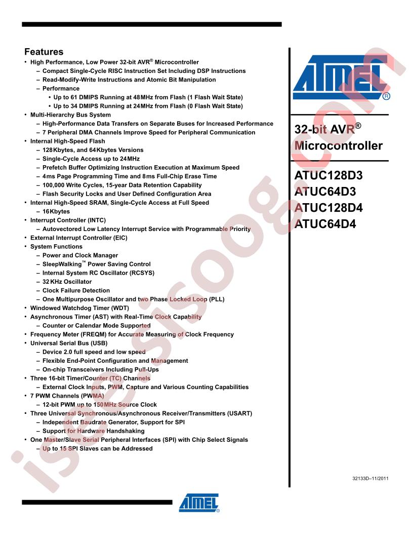 ATUC128D3/D4, ATUC64D3/D4 Datasheet