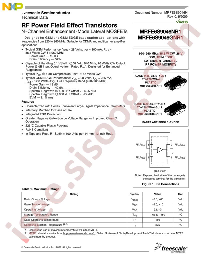 MRFE6S9046NR1/GNR1
