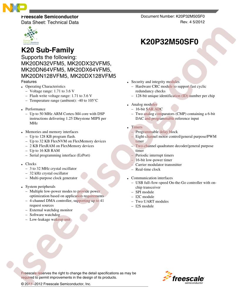 K20_FM5 Datasheet