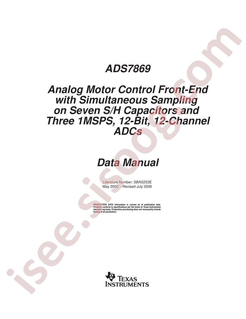 ADS7869 Datasheet