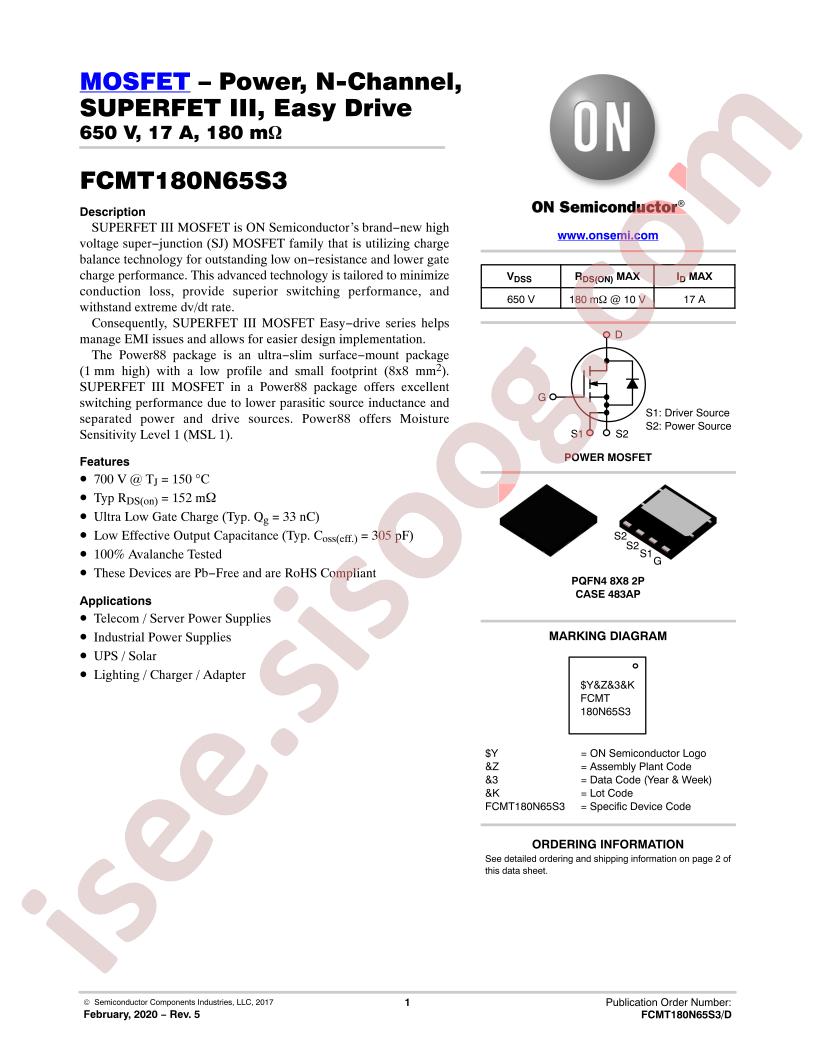 FCMT180N65S3