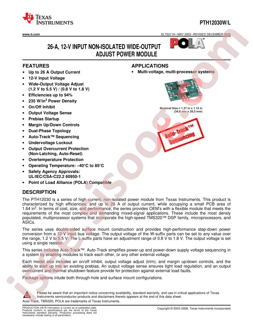 PTH12030W,L Series