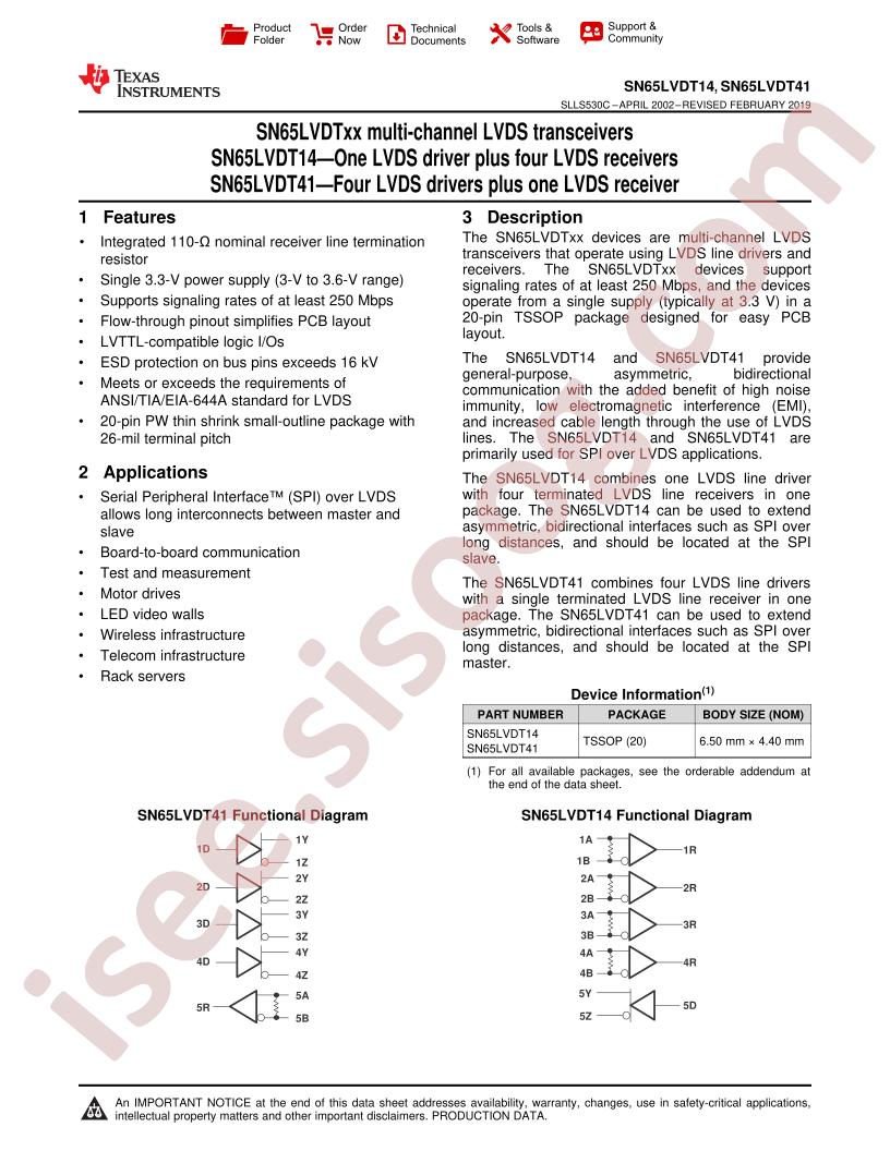 SN65LVDT14/41