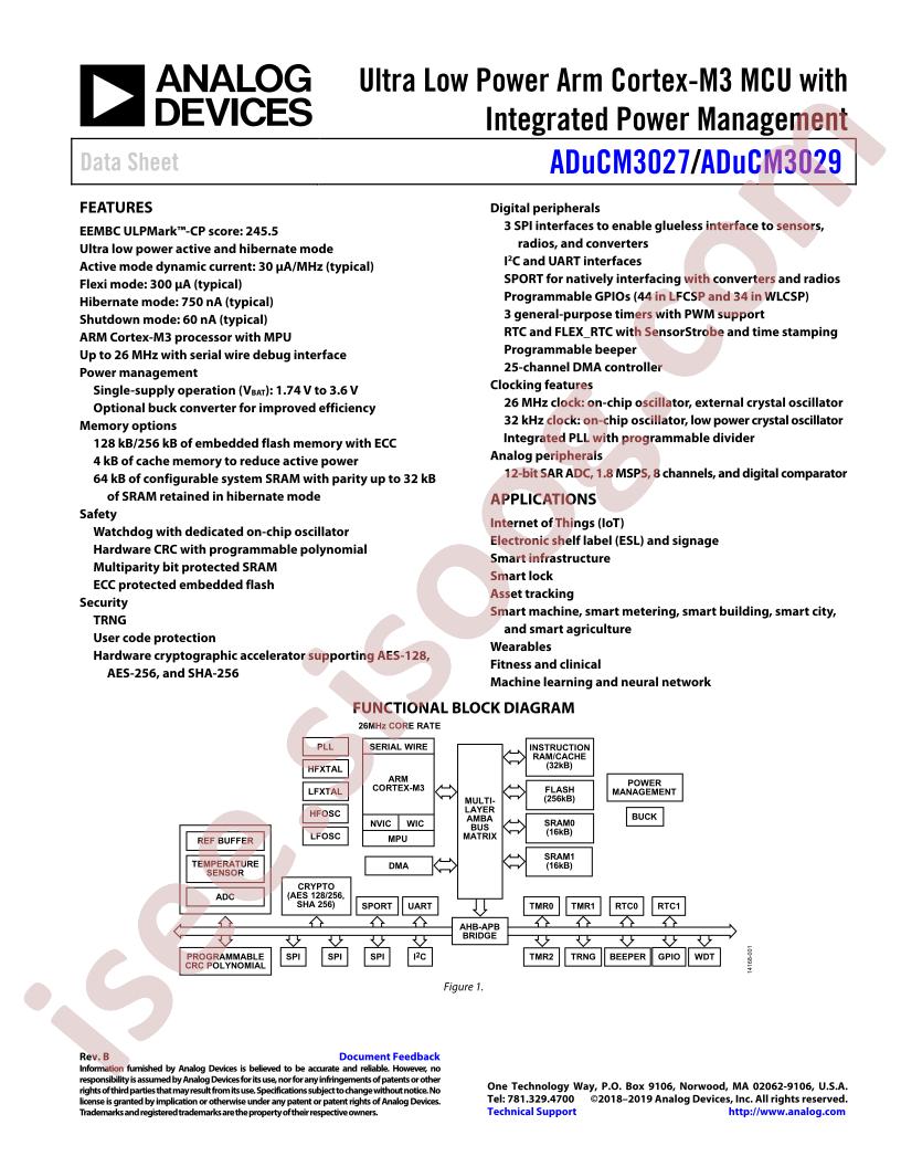 ADuCM3027,29 Datasheet