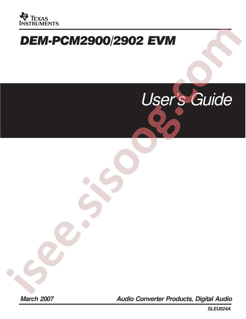 DEM-PCM2900-2902 Guide