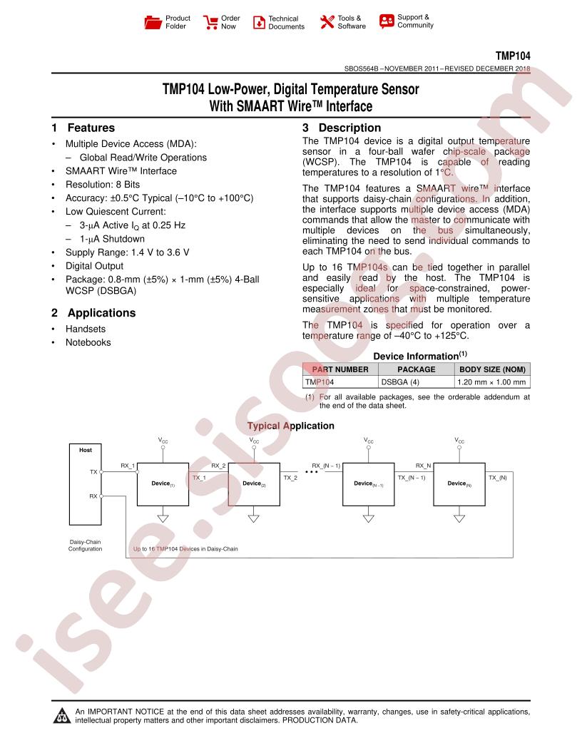 TMP104 Datasheet