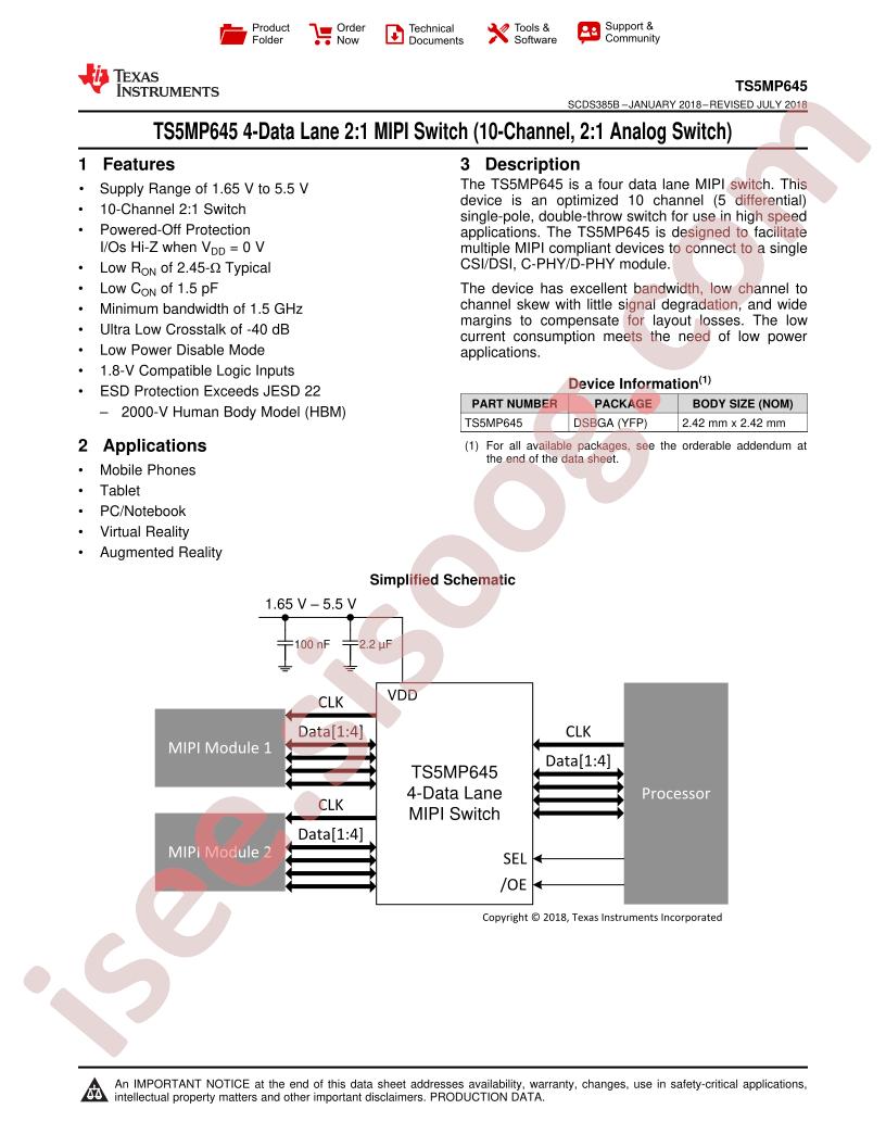TS5MP645 Datasheet