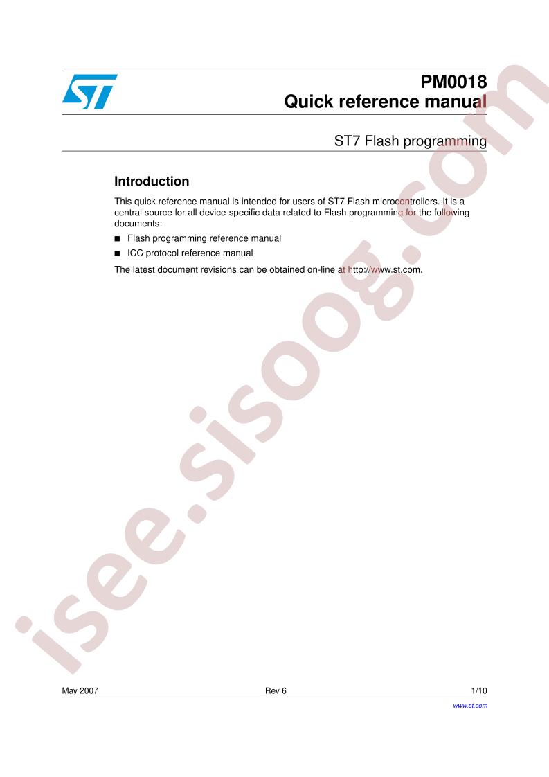ST7 Reference Manual