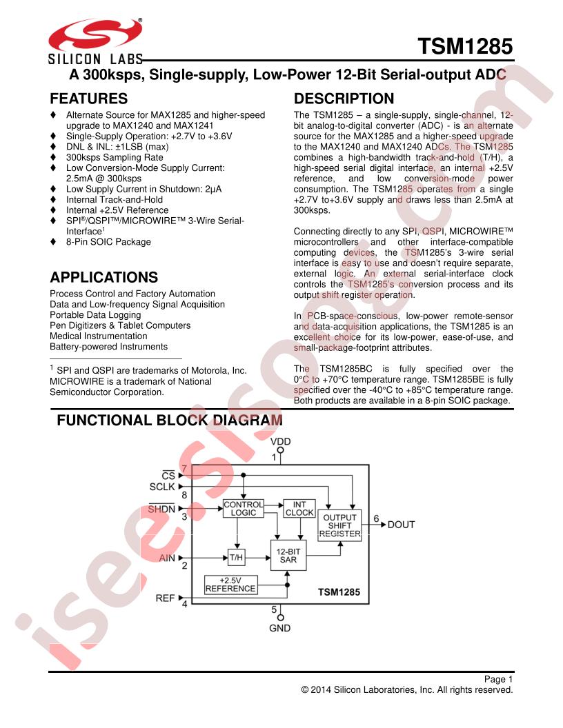 TSM1285 Datasheet