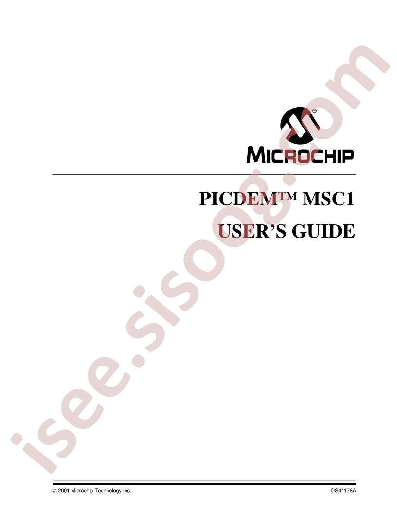 PICDEM MSC1 Users Guide