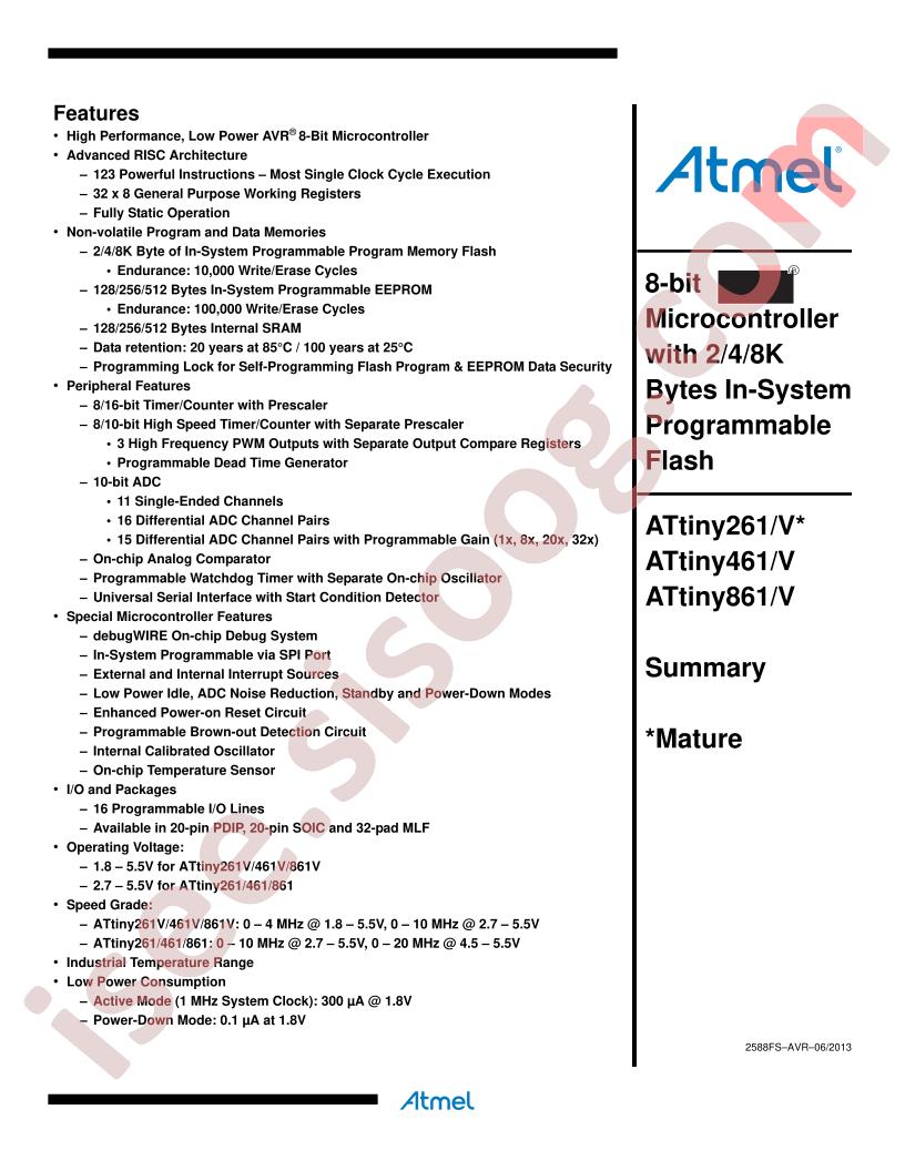 ATtiny261/461/861(V) Summary