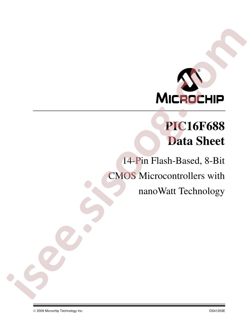 PIC16F688 Data Sheet