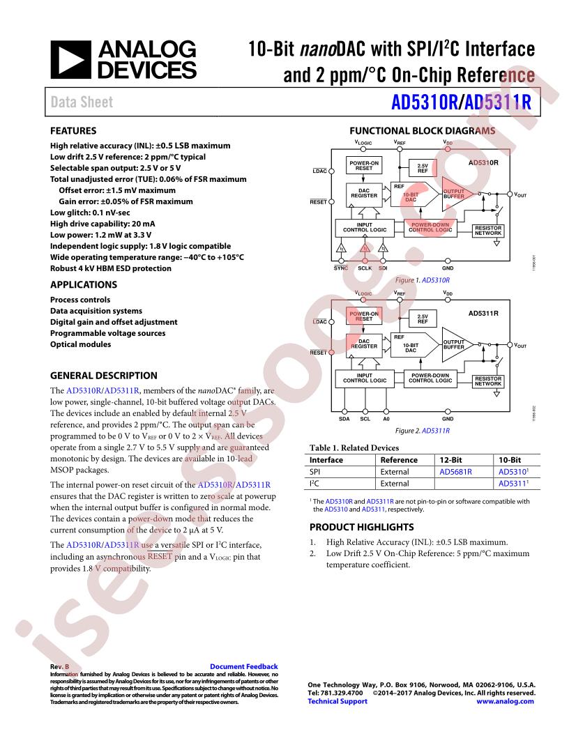 AD5310R,11R Datasheet