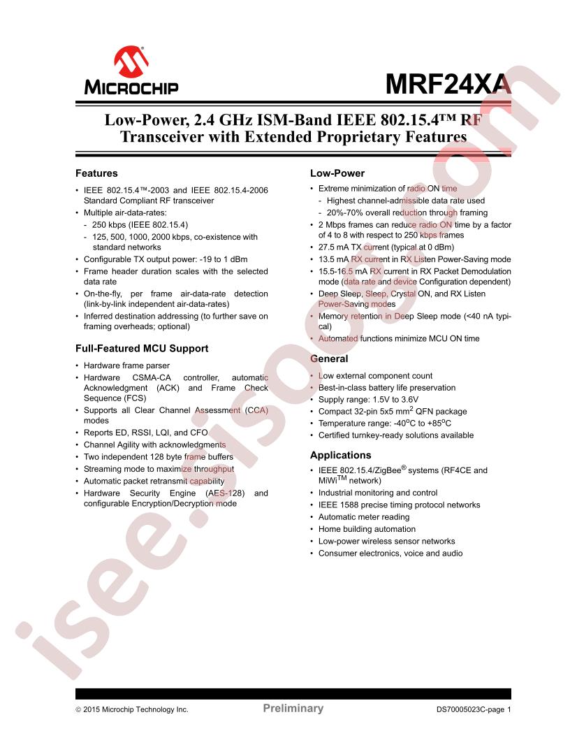 MRF24XA Data Sheet