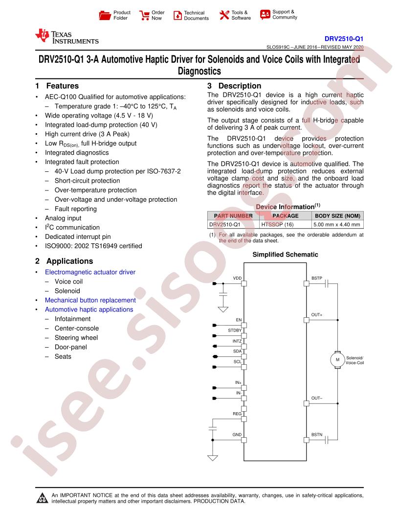 DRV2510-Q1 Datasheet