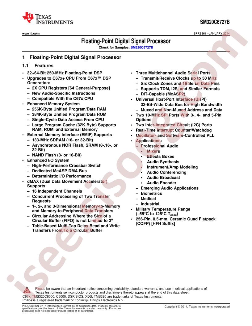 SM320C6727B Datasheet
