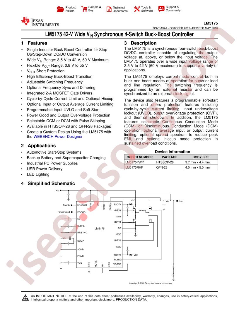 LM5175 Datasheet