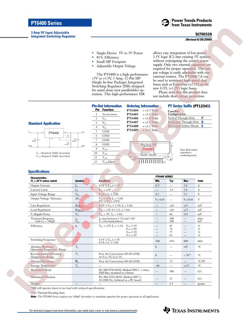 PT6400 Series