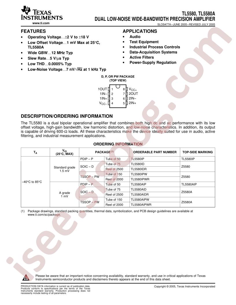 TL5580, TL5580A