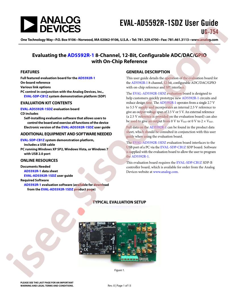 EVAL-AD5592R-1SDZ Guide