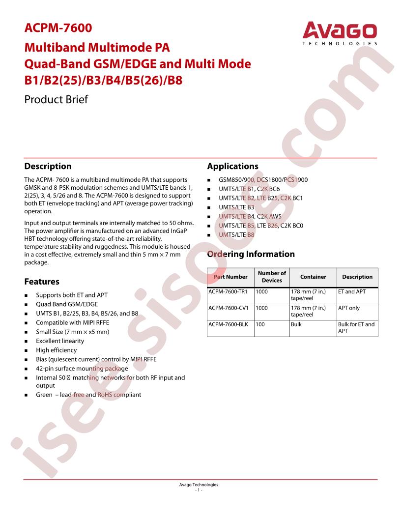 ACPM-7600 Brief