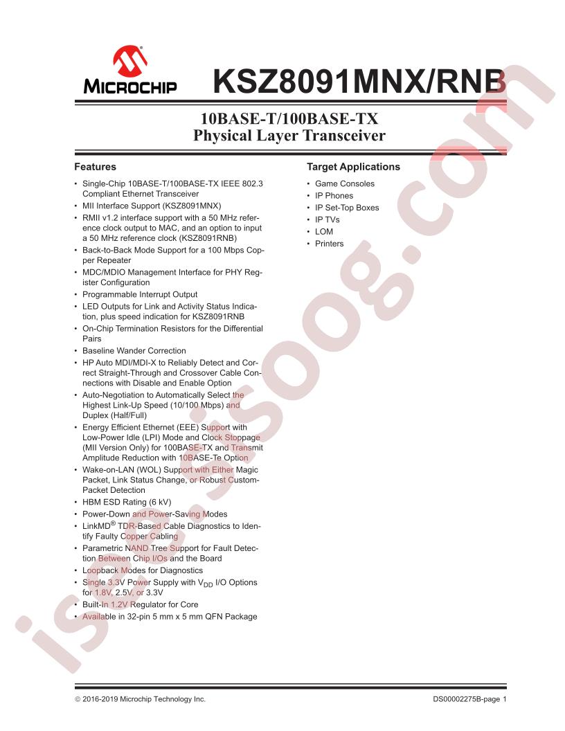 KSZ8091MNX,RNB