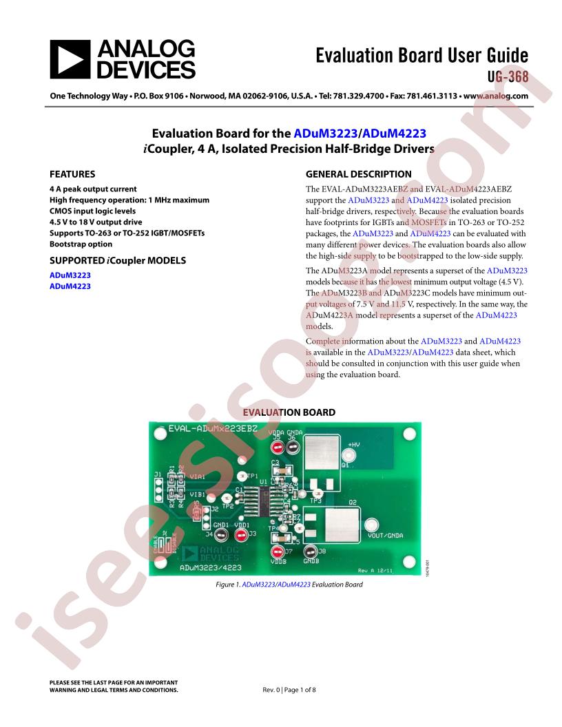 ADuM3223, 4223 Brd User Guide